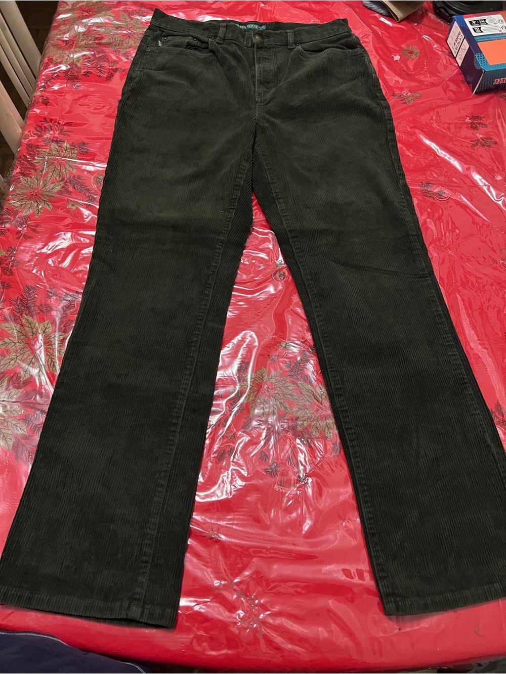 Polo Ralph Lauren Pants Womens Sz 10 / Mens 32x30 Black Corduroy  Straight Fit